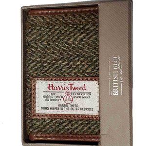 British Belt Company Harris Tweed Wool + Leather ID or Card Wallet